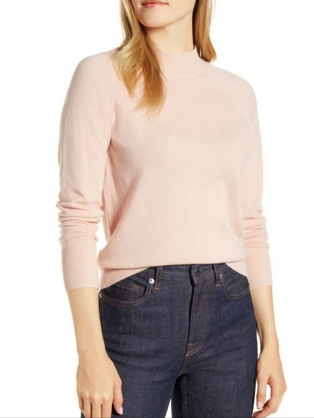 Everlane Sweater‎ Pale Pink Cashmere Mock Neck XS